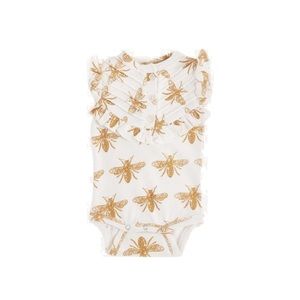 Kate Quinn Bees Ruffle onesie
